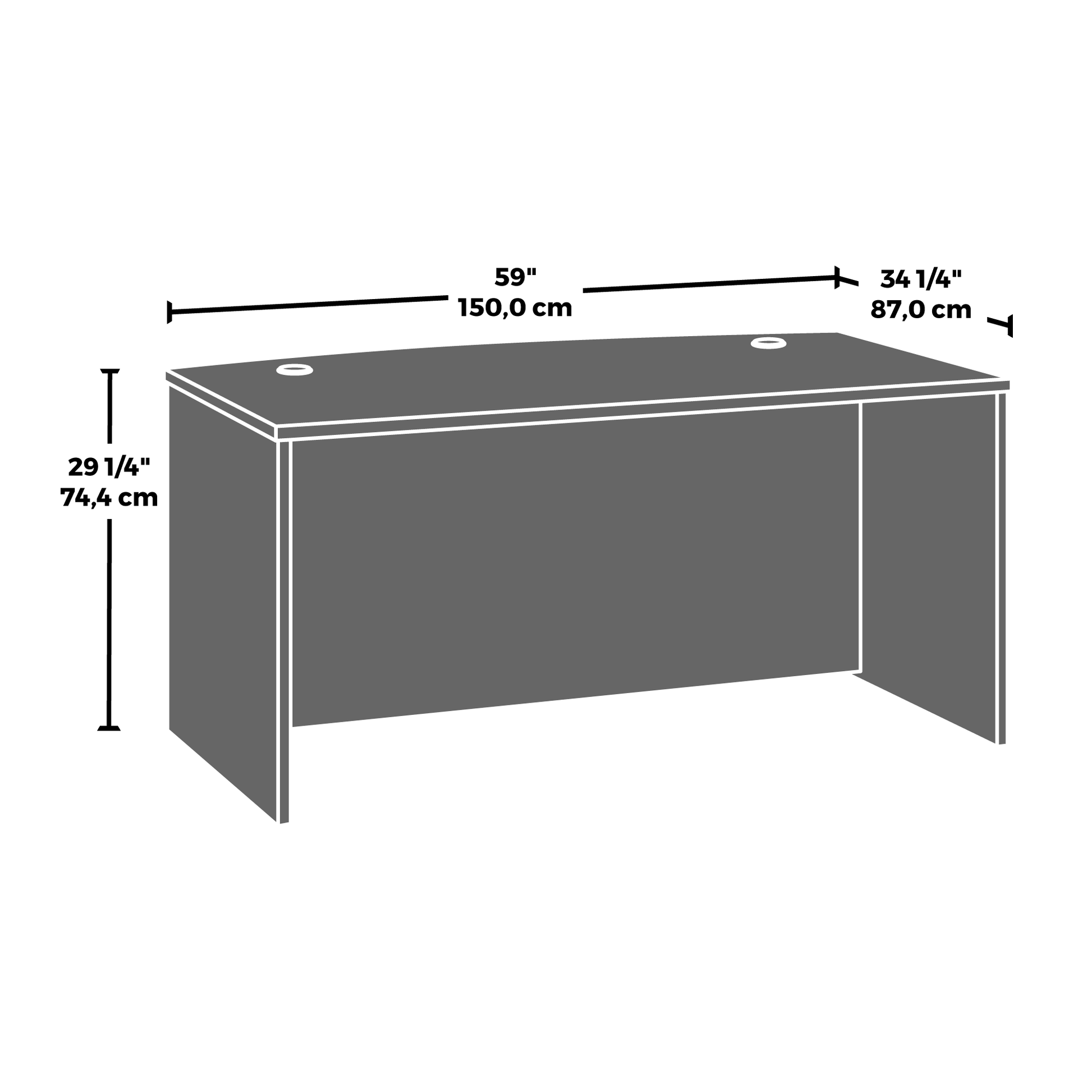 Red L-Shaped Executive Desk - 60" x 76" Freestanding
