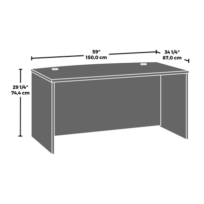 Red L-Shaped Executive Desk - 60" x 76" Freestanding