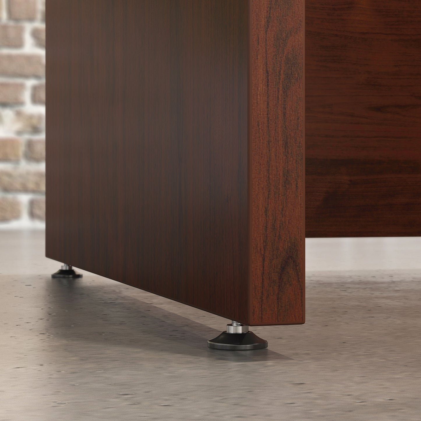 Red L-Shaped Executive Desk - 60" x 76" Freestanding