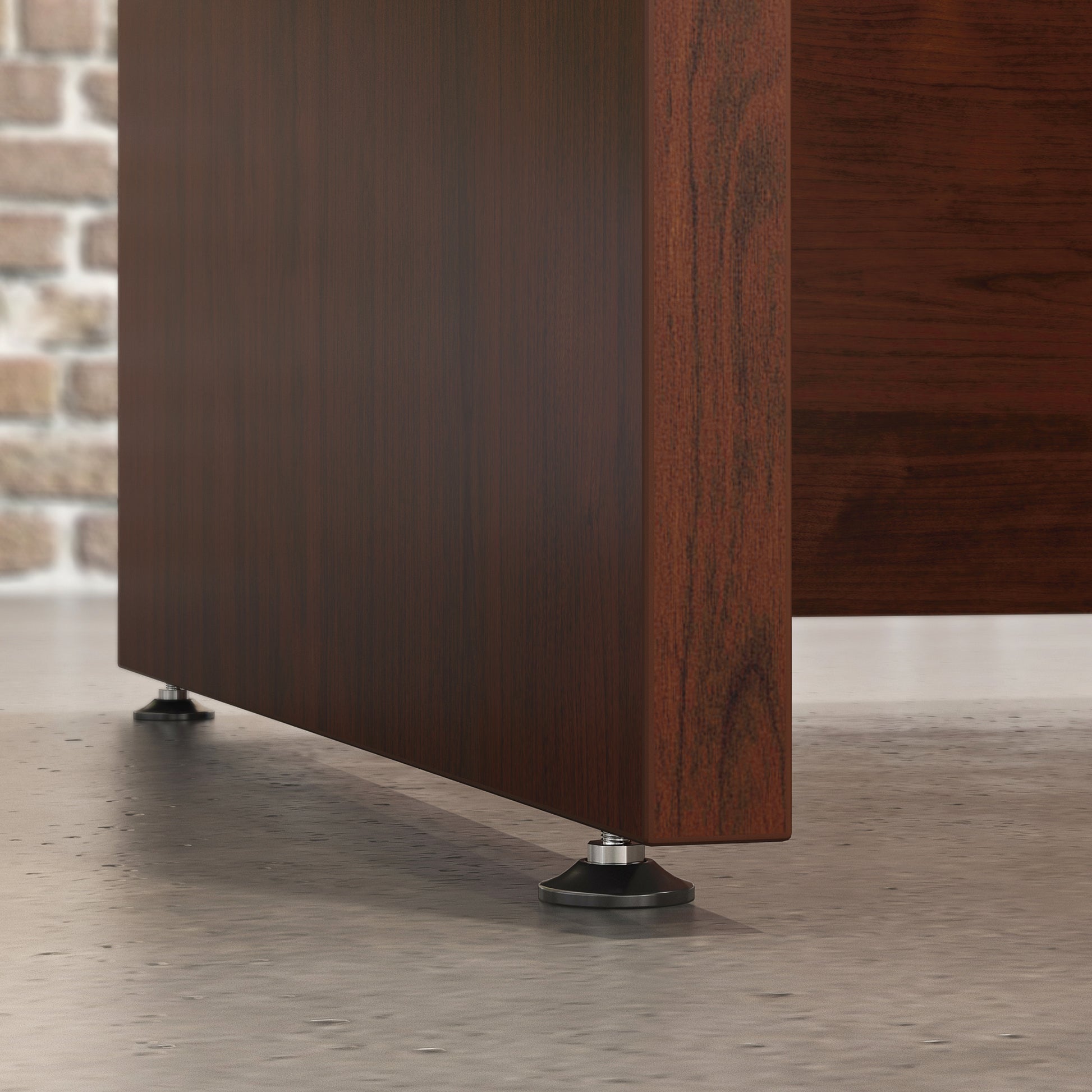 Red L-Shaped Executive Desk - 60" x 76" Freestanding