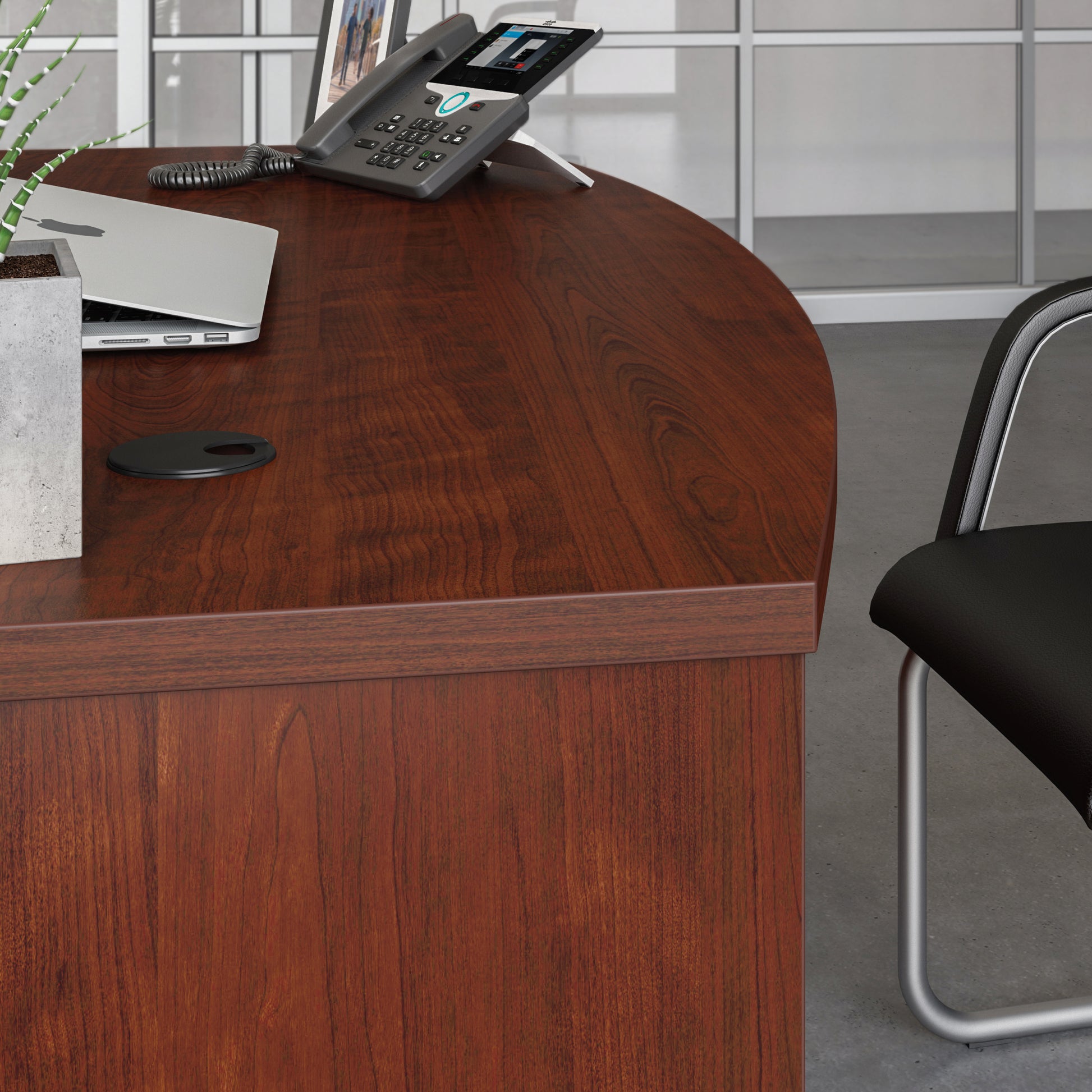 Red L-Shaped Executive Desk - 60" x 76" Freestanding