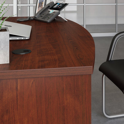 Red L-Shaped Executive Desk - 60" x 76" Freestanding
