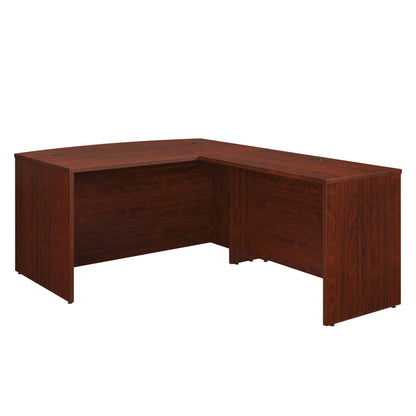 60" x 78" Bowfront Executive L-Desk Combo, Red finish