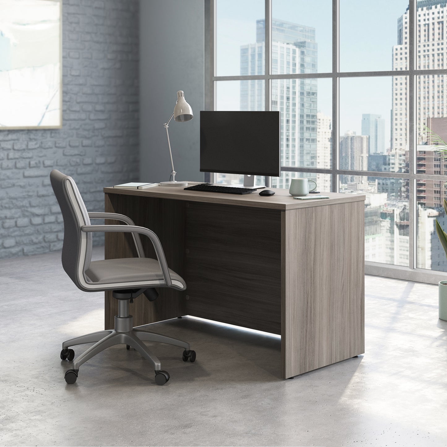 Desk 48" x 24", Brown finish