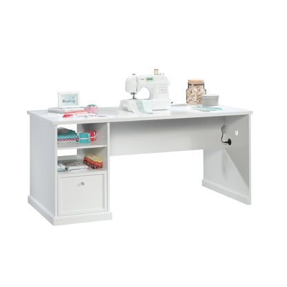 White Computer Desk with Storage - 65.98" Rectangular