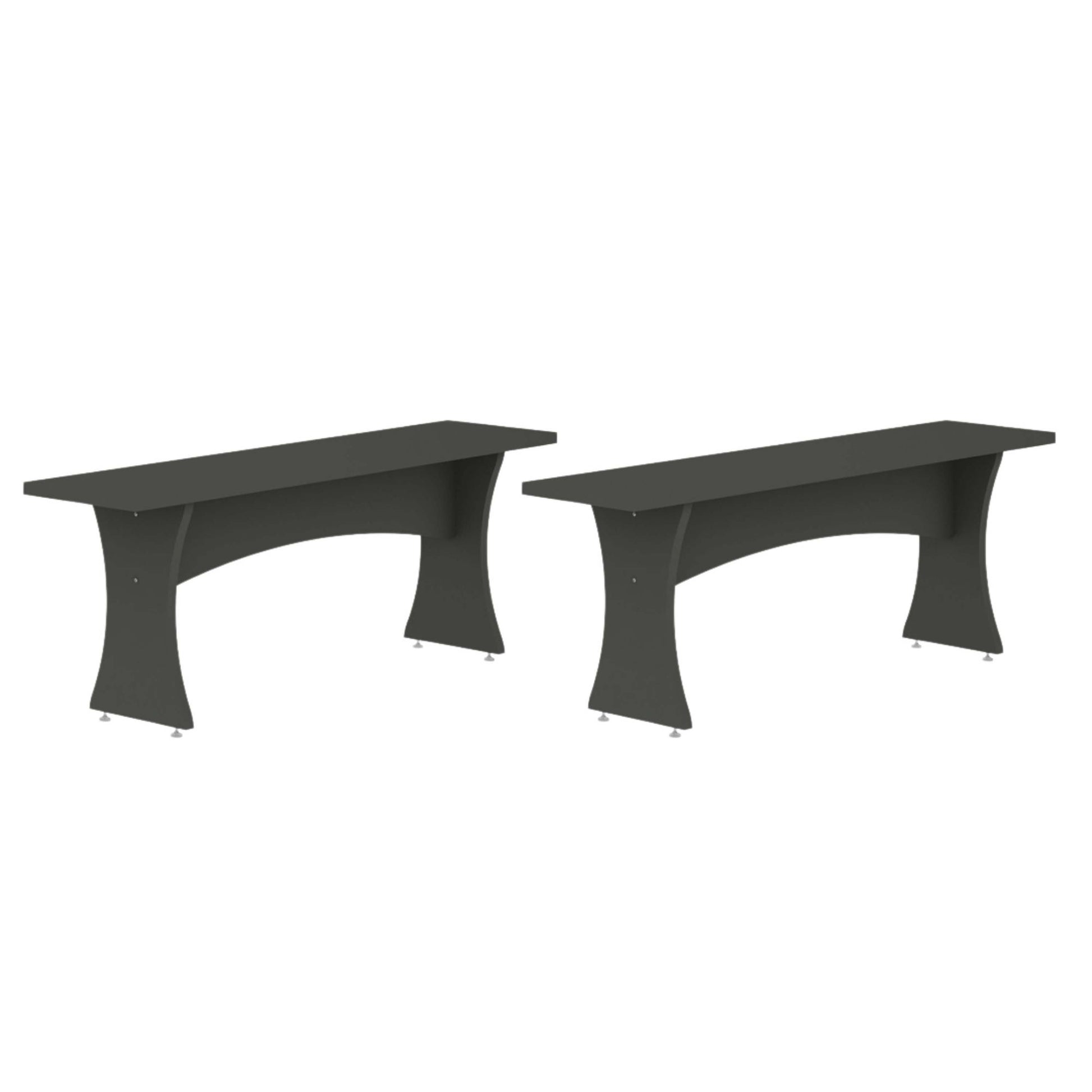 Dining Bench - Set of 2 in Charcoal Gray
