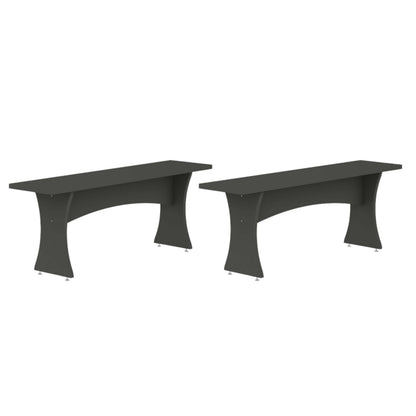 Dining Bench - Set of 2 in Charcoal Gray