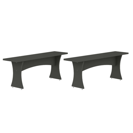 Dining Bench - Set of 2 in Charcoal Gray