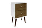 Nightstand in White and Rustic Brown