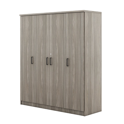 4-Door Grey Wardrobe - Bedroom Storage Solution