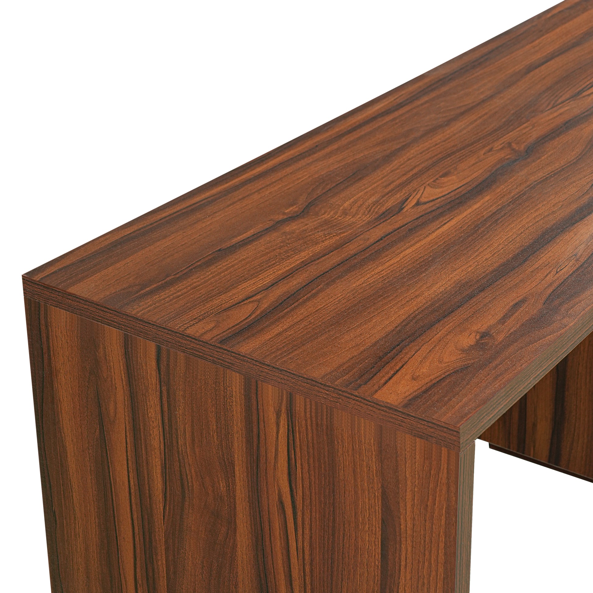 90" Walnut L Shaped Desk with 3 Drawers - Corner Office Desk