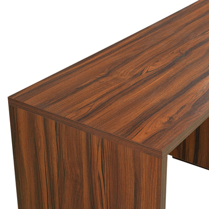 90" Walnut L Shaped Desk with 3 Drawers - Corner Office Desk