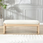 51.5 Inch Beige Rubber Wood Footstool For Bedroom and Living Room