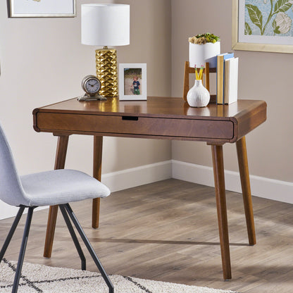 Writing Desk with large drawers,Computer Table for Home Office Workspace or Entryway,Brown Color (Original SKU:62413.00MEDBRN)