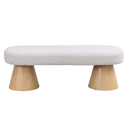 Beige Fabric Bench - Entryway, Bedroom, Living Room
