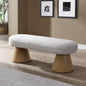 Dining Bench for Dining Room, Upholstered Bedroom End of Bed Entryway Bench Fabric Ottoman for Living Room, Beige Stool Top 300 LBS Weight Capacity
