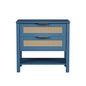 Rattan Nightstand with 2 Drawers and Storage Shelf Boho Bedside Narrow Side Table for Bedroom