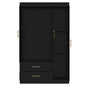 Shaker Style Classic Three-Door Wardrobe, Wood Bedroom Armoire with Hanging Rod and Shelves, Spacious Storage Closet, Modern Farmhouse Design