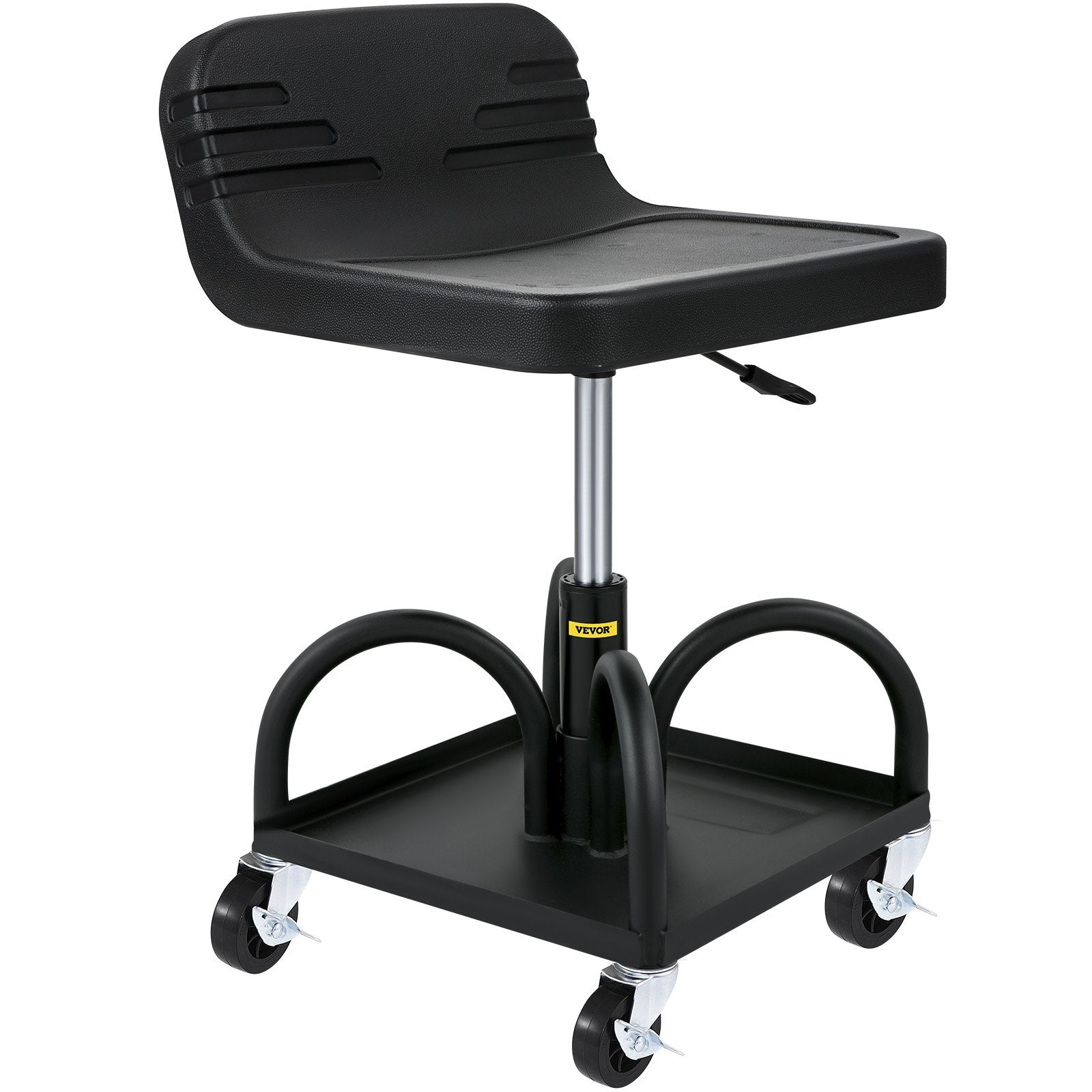 300 LBS Rolling Garage Stool - Adjustable Height Shop Seat with Tool Tray