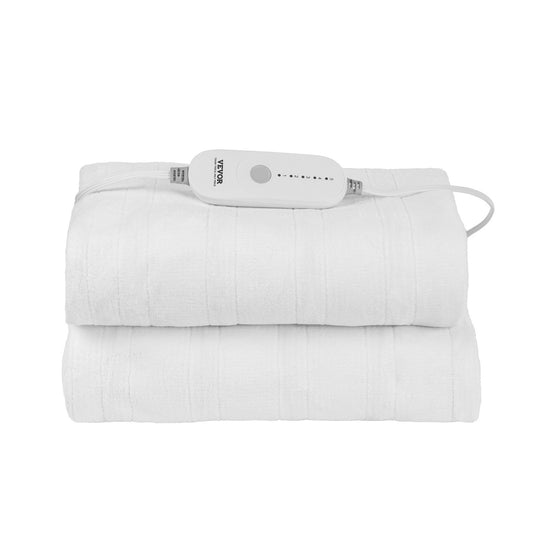 King Size Heated Fleece Mattress Pad - White for Bedroom