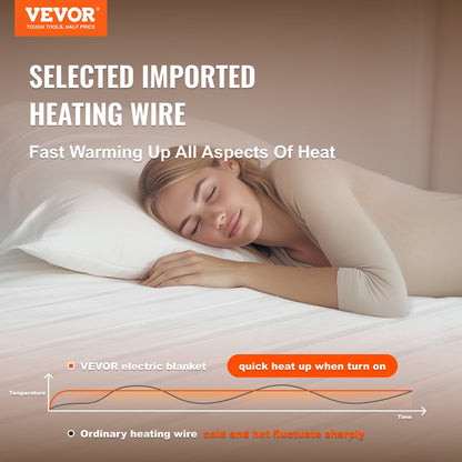 King Size Heated Fleece Mattress Pad - White for Bedroom