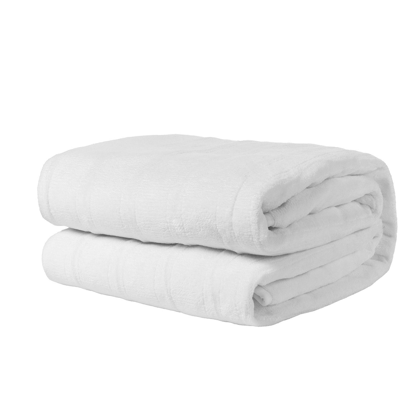 King Size Heated Fleece Mattress Pad - White for Bedroom