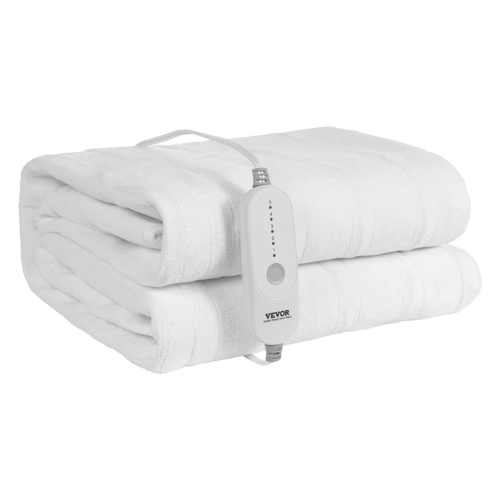King Size Heated Fleece Mattress Pad - White for Bedroom