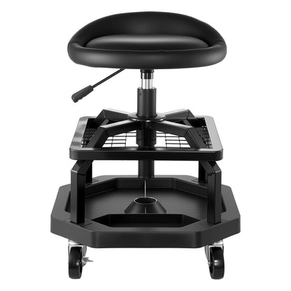 Rolling Shop Stool Adjustable Height Garage Seat 300 lbs Load with Caster