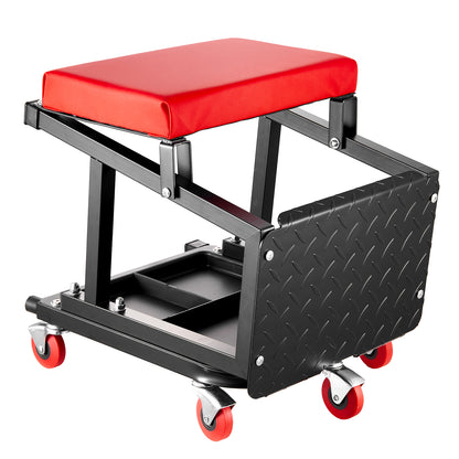 Mechanic Stool Rolling Work Seat 300 lbs Load Seat/Step Stool with Wheels