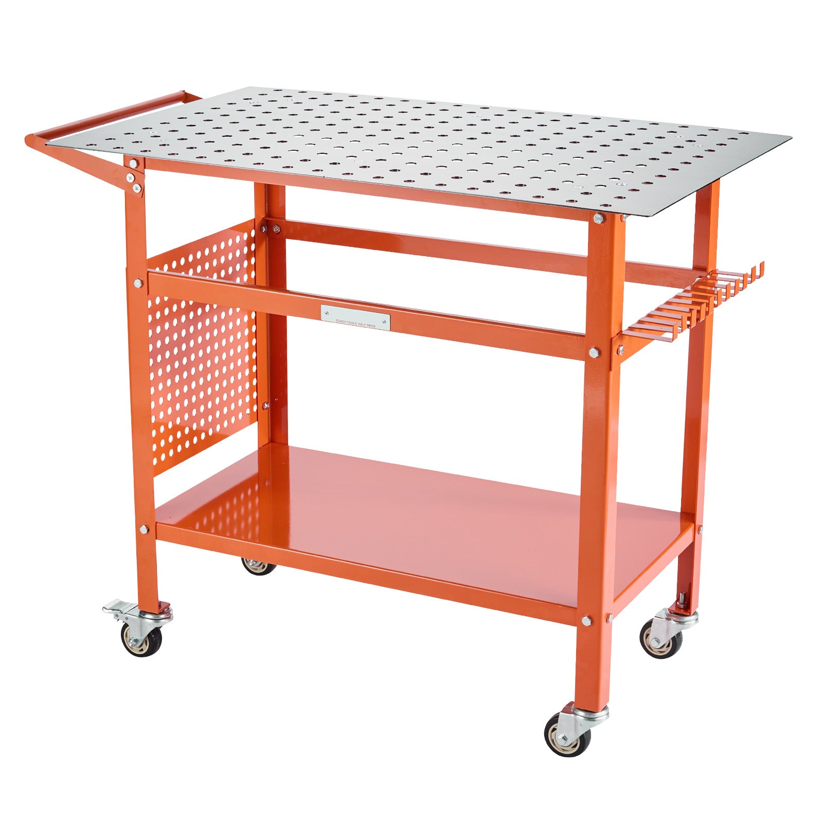 Orange Steel Welding Table - 40" x 24" Workbench for Home Office