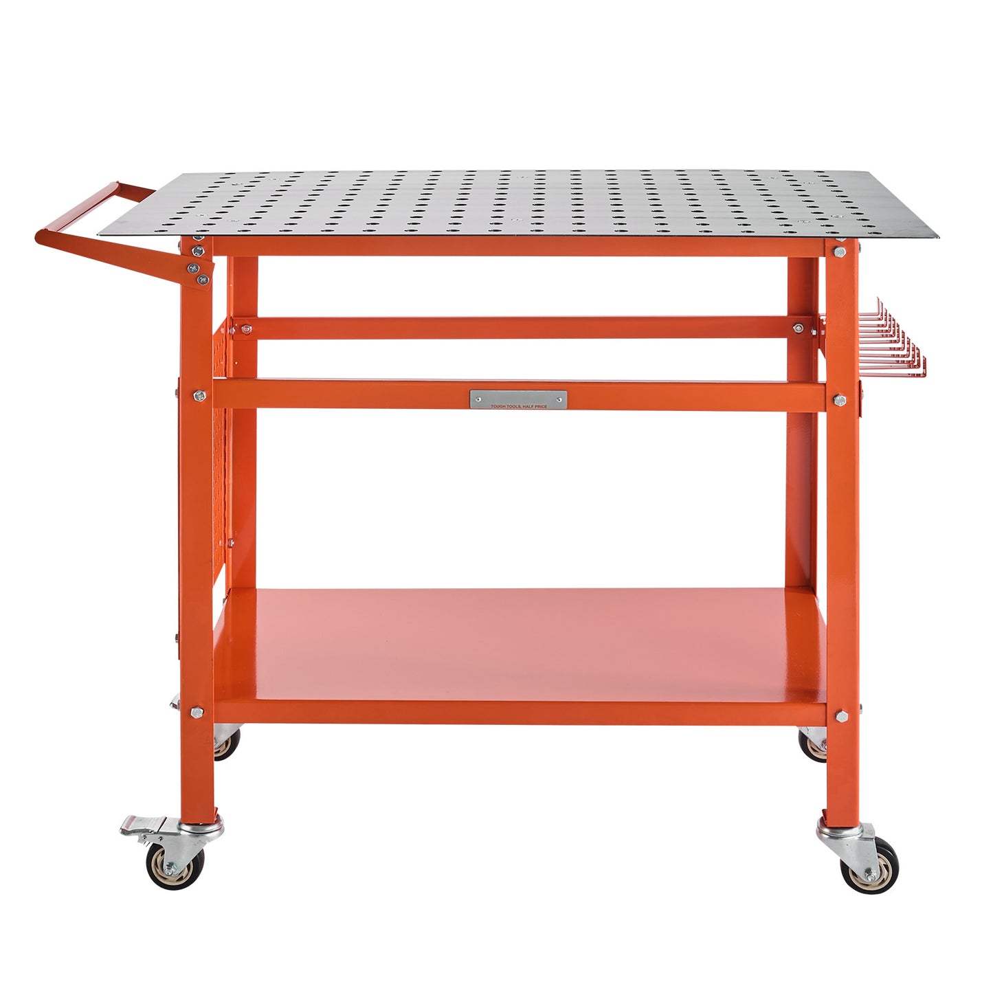 Orange Steel Welding Table - 40" x 24" Workbench for Home Office
