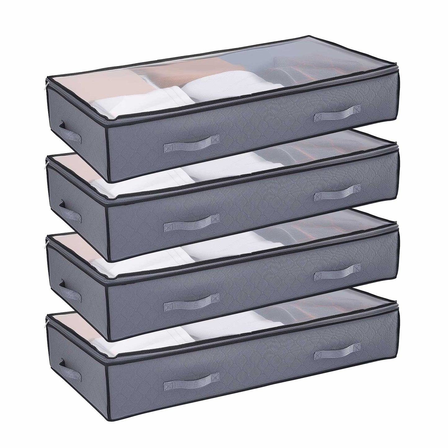 Dark Gray Under Bed Storage Box - Shoe Organizer 2 Pack for Bedroom