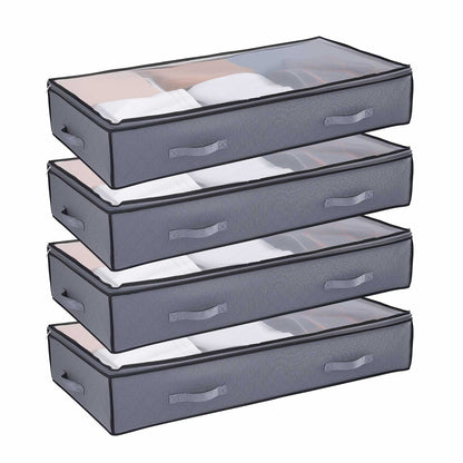 Dark Gray Under Bed Storage Box - Shoe Organizer 2 Pack for Bedroom