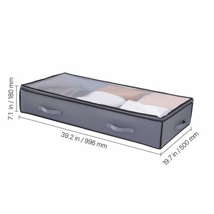 Dark Gray Under Bed Storage Box - Shoe Organizer 2 Pack for Bedroom