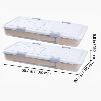Large Grey Under Bed Storage Bags 2 Pack