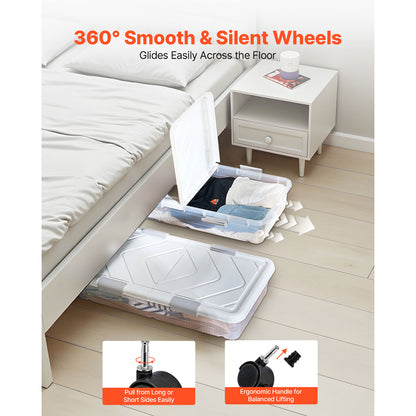 Large Grey Under Bed Storage Bags 2 Pack
