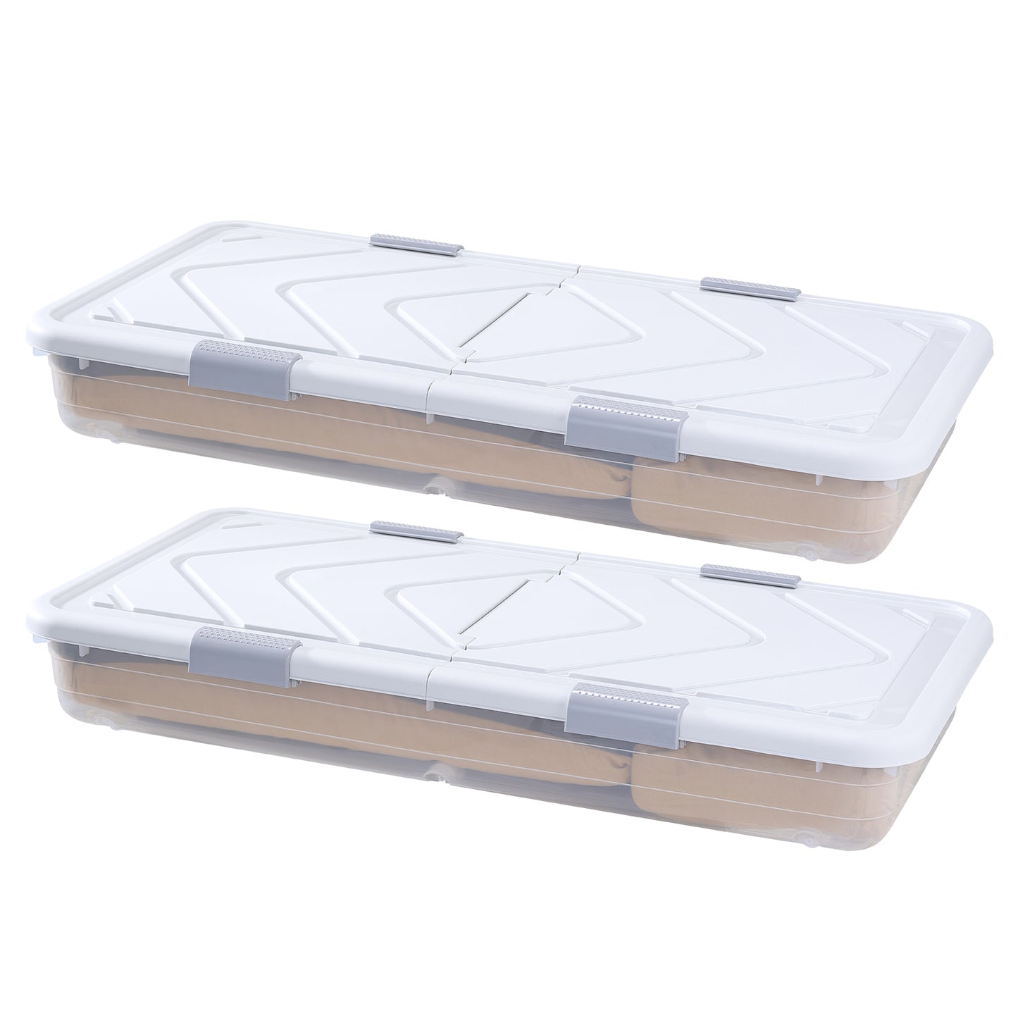 Under Bed Storage with Wheels 39.8x20.1x5.9 Inch Rolling Storage Bags 2 Pack
