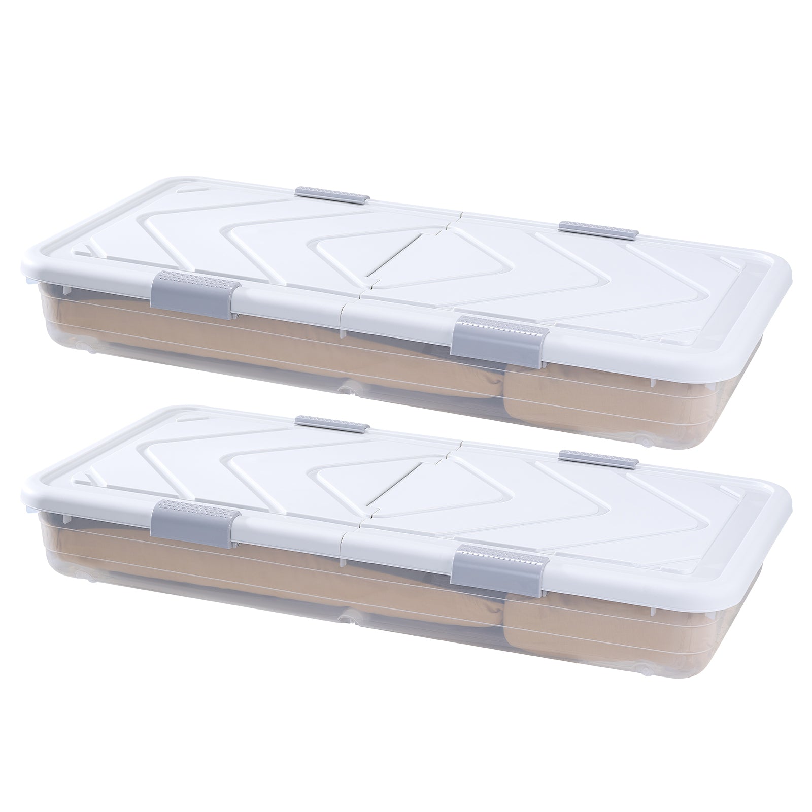 Under Bed Storage with Wheels 39.8x20.1x5.9 Inch Rolling Storage Bags 2 Pack