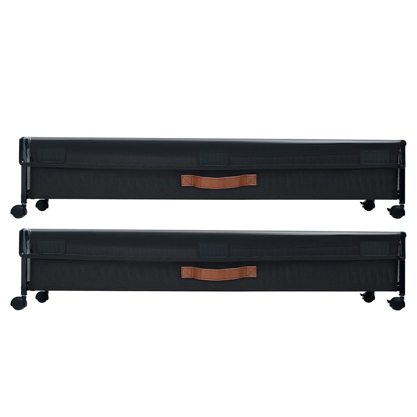 Black Oxford Under Bed Storage with Rolling Casters for Heavy Items for Bedroom
