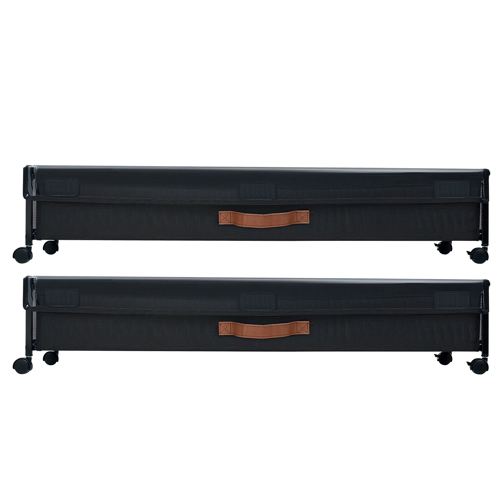 Black Oxford Under Bed Storage with Rolling Casters for Heavy Items for Bedroom