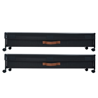 Black Oxford Under Bed Storage with Rolling Casters for Heavy Items for Bedroom