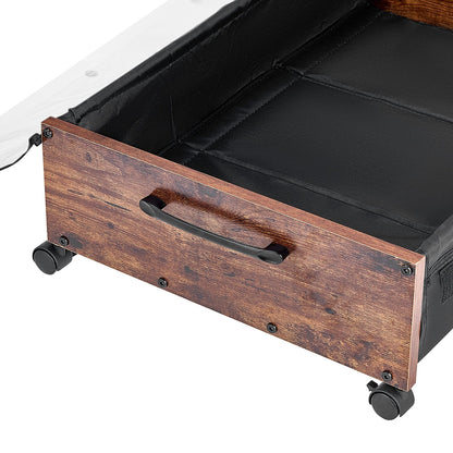 Brown Under Bed Storage with Wheels - 25.6 x 18.1 Inch for Bedroom