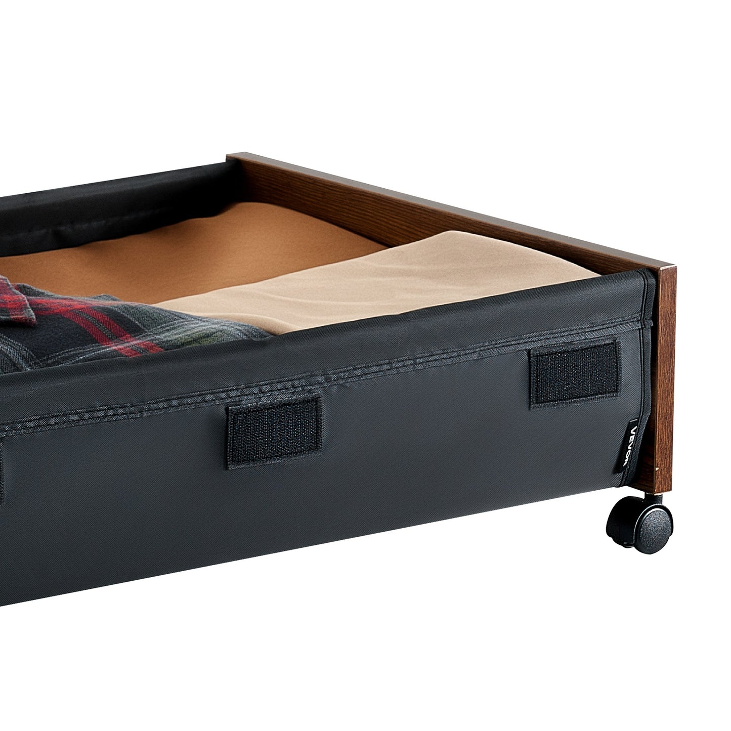 Brown Under Bed Storage with Wheels - 25.6 x 18.1 Inch for Bedroom