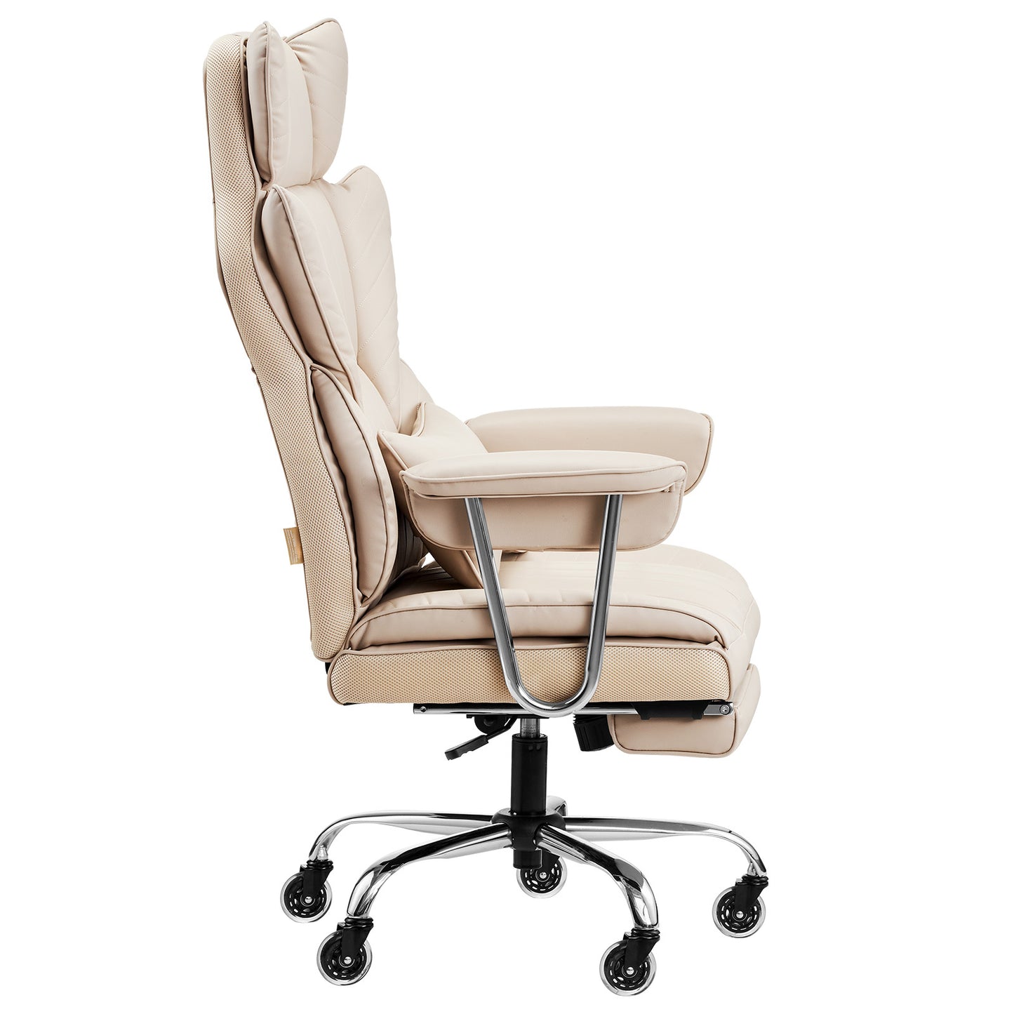 Beige Coffee Office Chair - Comfortable Recline, 400 lb Capacity