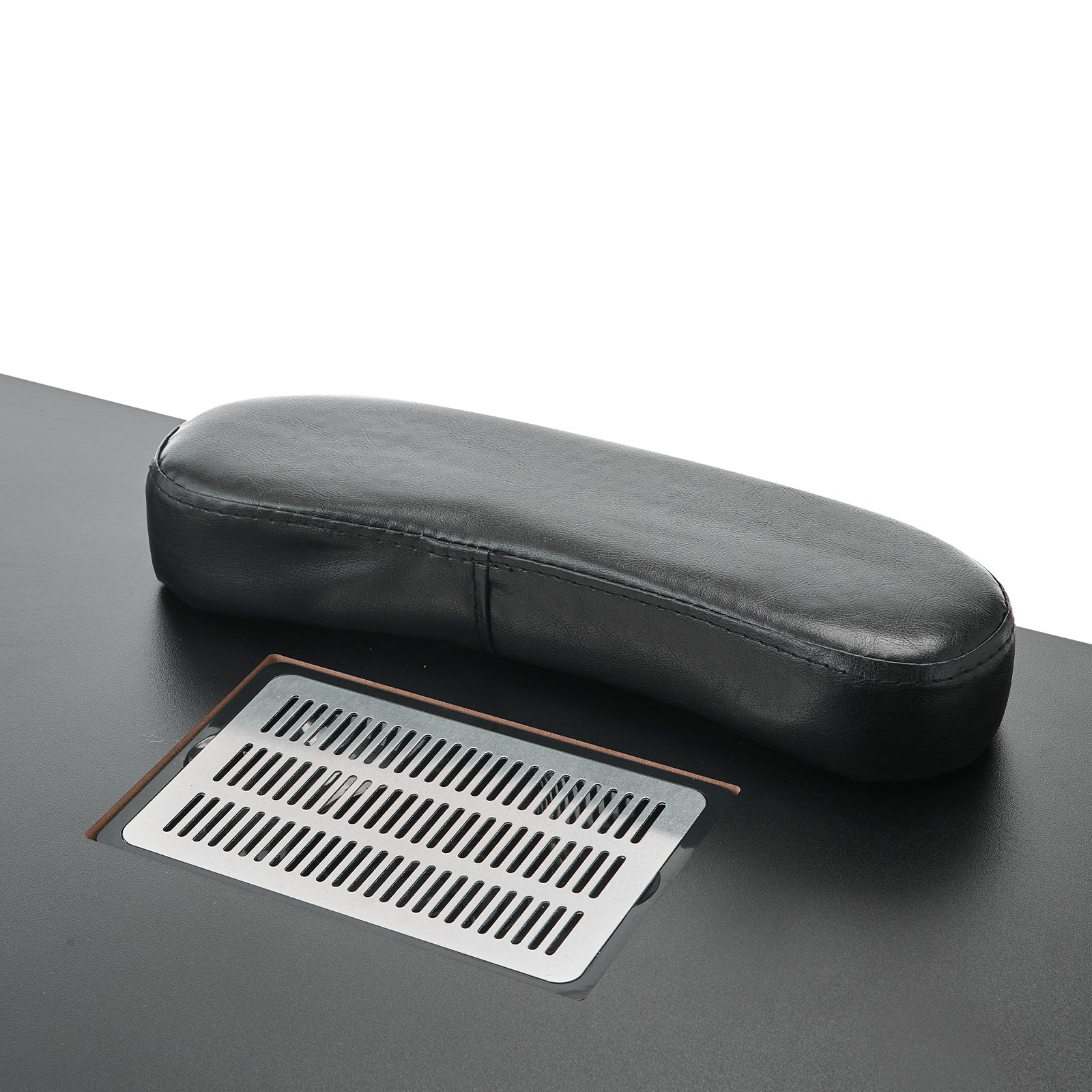 Black Nail Tech Desk - Mobile Manicure Table with Dust Collector for Home Office