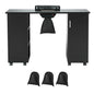Manicure Table, Nail Table Station with Electric Dust Collector, Moveable Nail Tech Desk with 8 Wheels (4 Lockable), 3 Dust Bag & Wrist Rest, MDF Nail Art Workstation for Spa Beauty Salon, Black