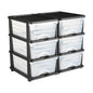 2 Pack Plastic Storage Drawers Storage Dresser Organizer Bins 6 Drawers