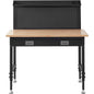 Workbench Adjustable Height 28-39.5" Work Bench For Garage Oak Plank & Carbon Steel Heavy Duty Workbench 2000lbs Weight Capacity Bench top Size 48x24" Hardwood Workbench 3m Cable 30 Hooks