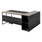 L-Shaped Executive Desk, Large Modern Office Table with Drawers & Storage Cabinet, Heavy Duty Wooden Executive Table with CPU Stand, 350 LBS Load Capacity, Easy Assembly, for Work Study Writing