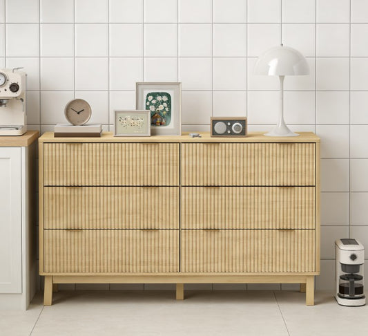 Closet Dresser,6 Drawer Double Dresser for Bedroom